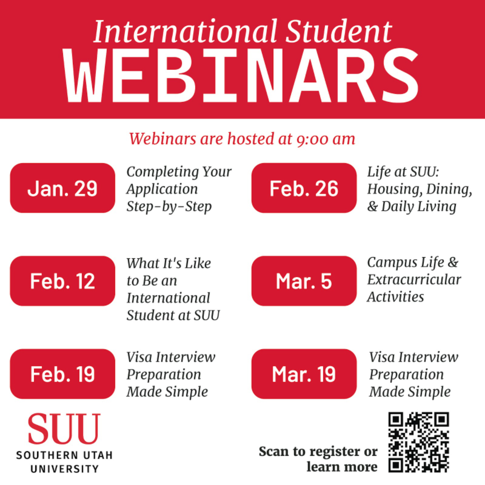 Southern Utah University Webinars